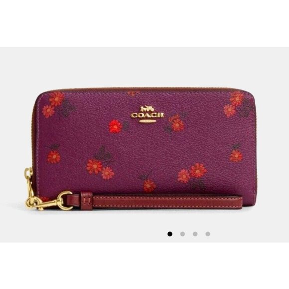Coach Handbags - New Coach CM999 Long Zip Around Wallet Country Floral Print Deep Berry